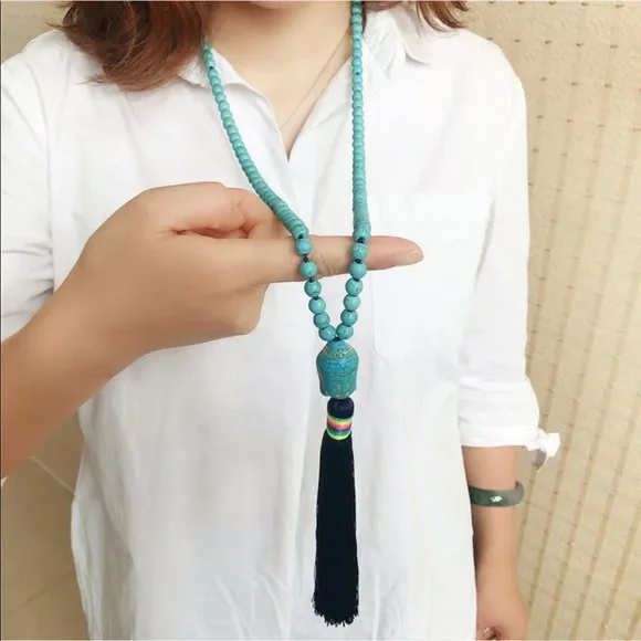 Turquoise Buddha Meditation mala - Picture 2 of 4